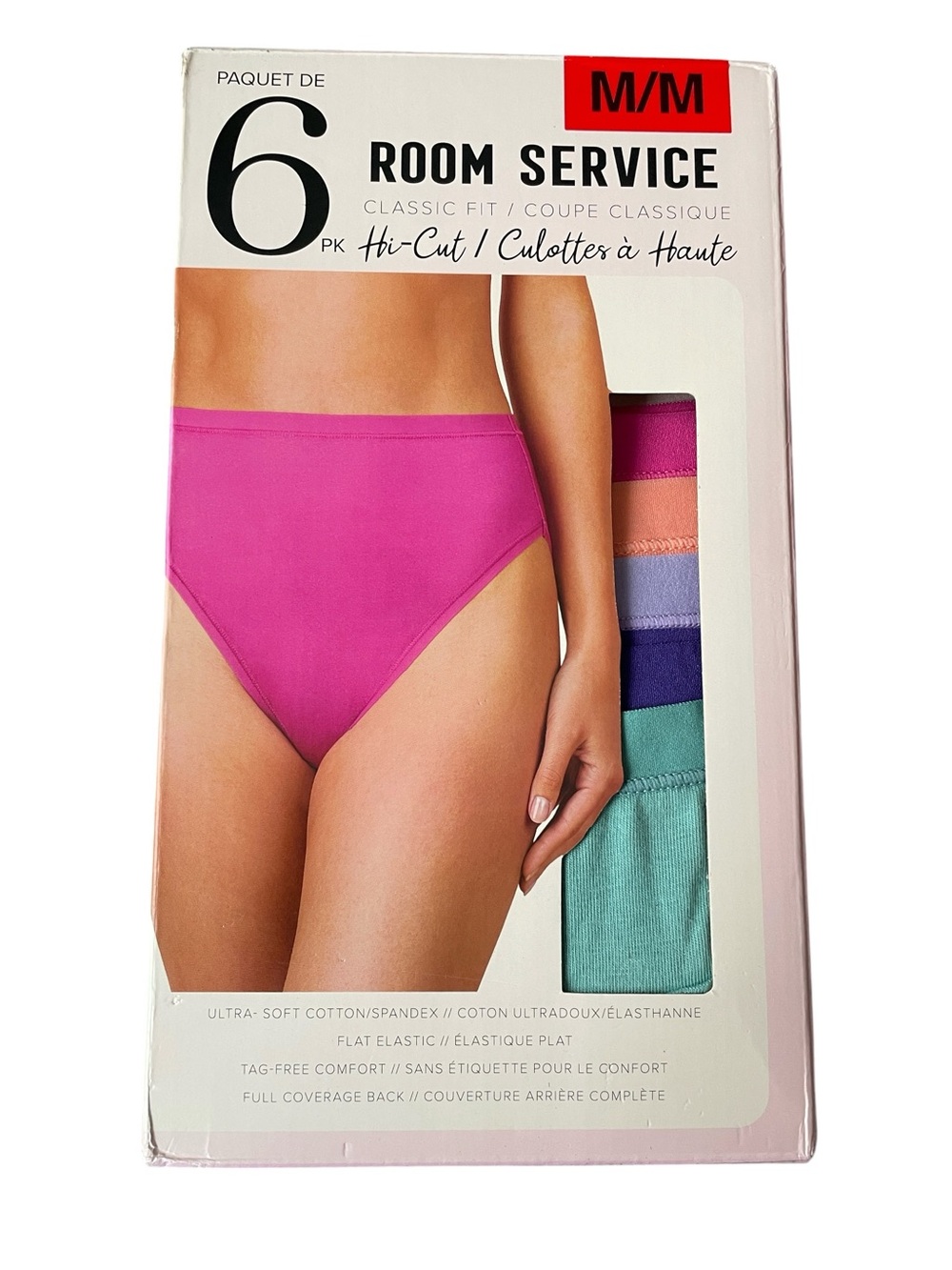 Room Service 6-Pack Hi-Cut Cotton Briefs